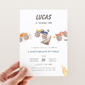 かわいいモンスタートラック 誕生日パーティー 招待状