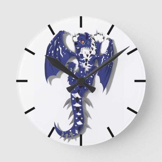 かわいいモンスタードラゴン ラウンド壁時計 (正面)