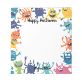 かわいいモンスターハッピーハローウィン ノートパッド (正面)