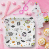 かわいいモンスターハローウィンパーティプレート ペーパープレート (パーティー)