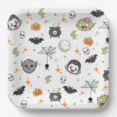 かわいいモンスターハローウィンパーティプレート ペーパープレート (正面)