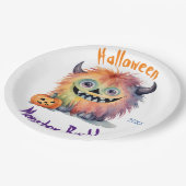かわいいモンスターバッシュハローウィンパーティ ペーパープレート (アングル)