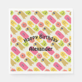 かわいいモンスターバースデーパーティナプキン スタンダードランチョンナプキン