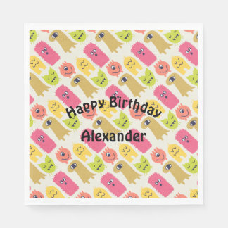 かわいいモンスターバースデーパーティナプキン スタンダードランチョンナプキン