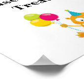 かわいいモンスターバースデーパーティーのサイン ポスター (角)