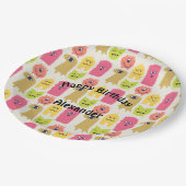 かわいいモンスターバースデーパーティープレート ペーパープレート (アングル)