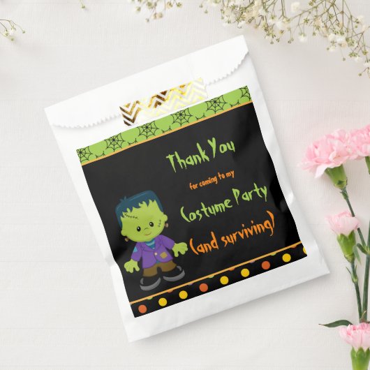 かわいいモンスターボーイハロウィーンの衣装パーティー フェイバーバッグ (封をした状態)