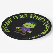 かわいいモンスターボーイハロウィーンの衣装パーティー ペーパープレート (アングル)