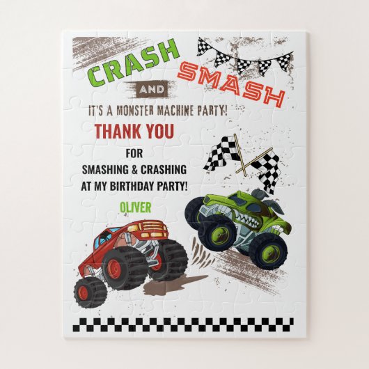 かわいいモンスターマシンカートラックキッド誕生日ギフト ジグソーパズル (縦)