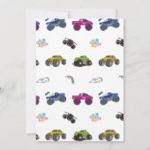 かわいいモンスター機械の自動車トラックの子供の誕生日男の子 サンキューカード (裏面)