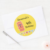 かわいいモンスター誕生日ステッカークラシックラウンド ラウンドシール (封筒)