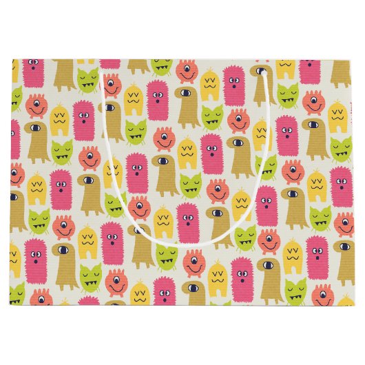 かわいいモンスター誕生日抱き枕ラージ ラージペーパーバッグ (正面)