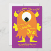 かわいいモンスター誕生日招待状 招待状 (正面)