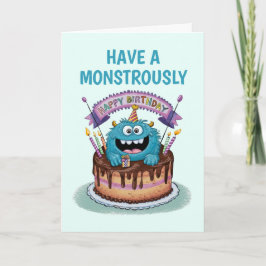 かわいいモンスター誕生日 カード