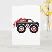 かわいいモンスター トラック バレンタイン デー Xoxo ハート トッド カード (黄色い花)