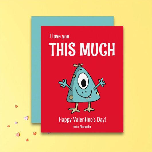 かわいいモンスター ハッピー バレンタイン デー クラスルーム ノートカード