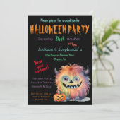 かわいいモンスター ハロウィンパーティー 衣装 招待状 (スタンド正面)