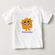 かわいいモンスター 名入れ ベビー 幼児用Tシャツ