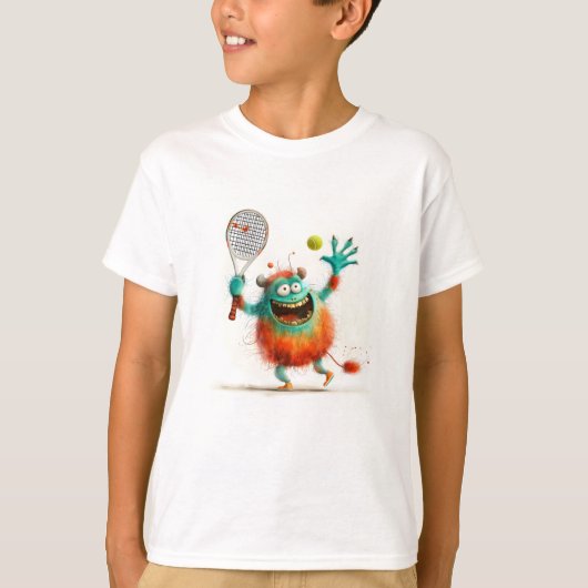 かわいいモンスタ遊ーのテニス Tシャツ (正面)