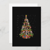 かわいいモーキーの犬のクリスマスツリーギフトデコレーション Xmas ト 招待状 (正面/裏面)