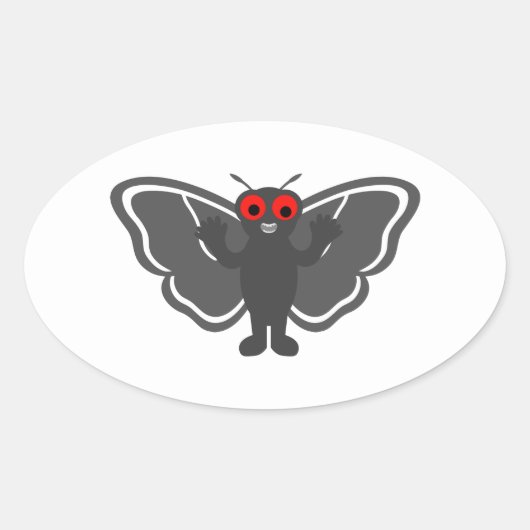 かわいいモースマン 楕円形シール (正面)