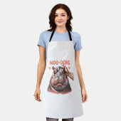 かわいいモートウTシャツ エプロン (着用した状態)
