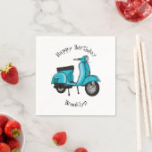 かわいいモープオートバイカートゥーンイラストレーション スタンダードカクテルナプキン (インサイチュ)