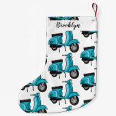 かわいいモープオートバイカートゥーンイラストレーション スモールクリスマスストッキング (裏面)