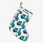 かわいいモープオートバイカートゥーンイラストレーション スモールクリスマスストッキング (正面 (吊り時))