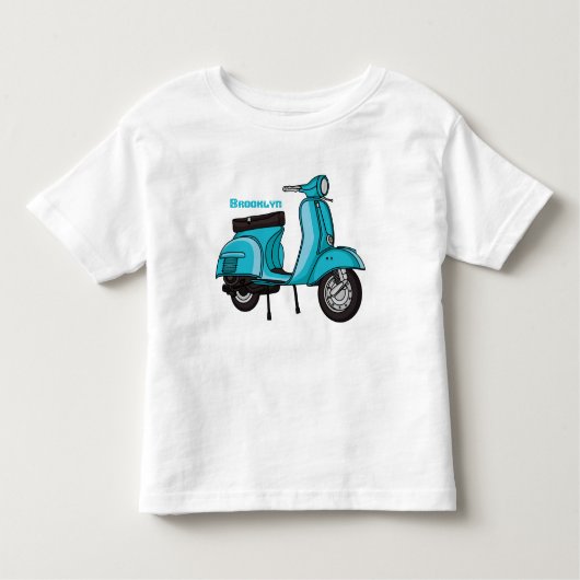 かわいいモープオートバイカートゥーンイラストレーション トドラーTシャツ (正面)