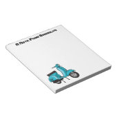 かわいいモープオートバイカートゥーンイラストレーション ノートパッド (アングル)