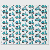 かわいいモープオートバイカートゥーンイラストレーション ラッピングペーパー (フラット)