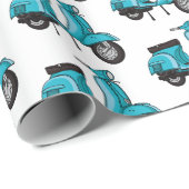 かわいいモープオートバイカートゥーンイラストレーション ラッピングペーパー (ロールコーナー)