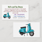 かわいいモープオートバイカートゥーンイラストレーション 名刺 (正面/裏面)