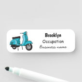 かわいいモープオートバイカートゥーンイラストレーション 名札 (インサイチュ)