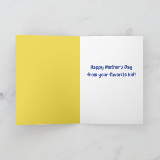 かわいいヤギお気に入りのフォトキッド母の日 カード (内部)