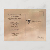 かわいいヤギが新しいアドレスを移動 案内ポストカード (裏面)