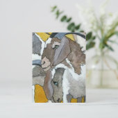 かわいいヤギたちが可愛い ポストカード (スタンド正面)