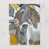 かわいいヤギたちが可愛い ポストカード (正面)