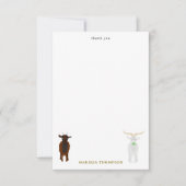 かわいいヤギたち家畜 サンキューカード (正面)