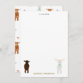 かわいいヤギたち家畜 ノートカード (正面/裏面)