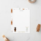 かわいいヤギたち家畜 ノートカード (正面/裏面インサイチュ)