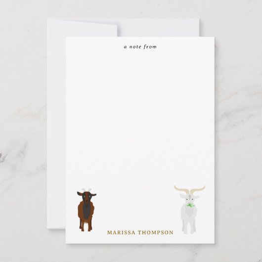 かわいいヤギたち家畜 ノートカード (正面)