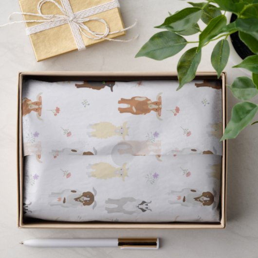 かわいいヤギたち家畜 薄葉紙 (ギフト)