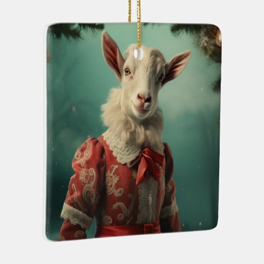 かわいいヤギのオーナメントデコール、ヤギ愛好家への贈り物 セラミックオーナメント (右)