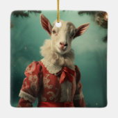 かわいいヤギのオーナメントデコール、ヤギ愛好家への贈り物 セラミックオーナメント (裏面)