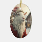 かわいいヤギのオーナメントデコール、ヤギ愛好家への贈り物 セラミックオーナメント (左)