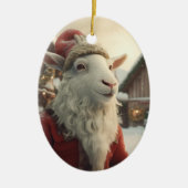 かわいいヤギのオーナメントデコール、ヤギ愛好家への贈り物 セラミックオーナメント (正面)