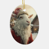 かわいいヤギのオーナメントデコール、ヤギ愛好家への贈り物 セラミックオーナメント (裏面)