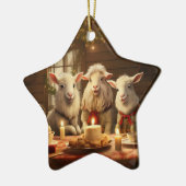 かわいいヤギのオーナメントデコール、ヤギ愛好家への贈り物 セラミックオーナメント (左)